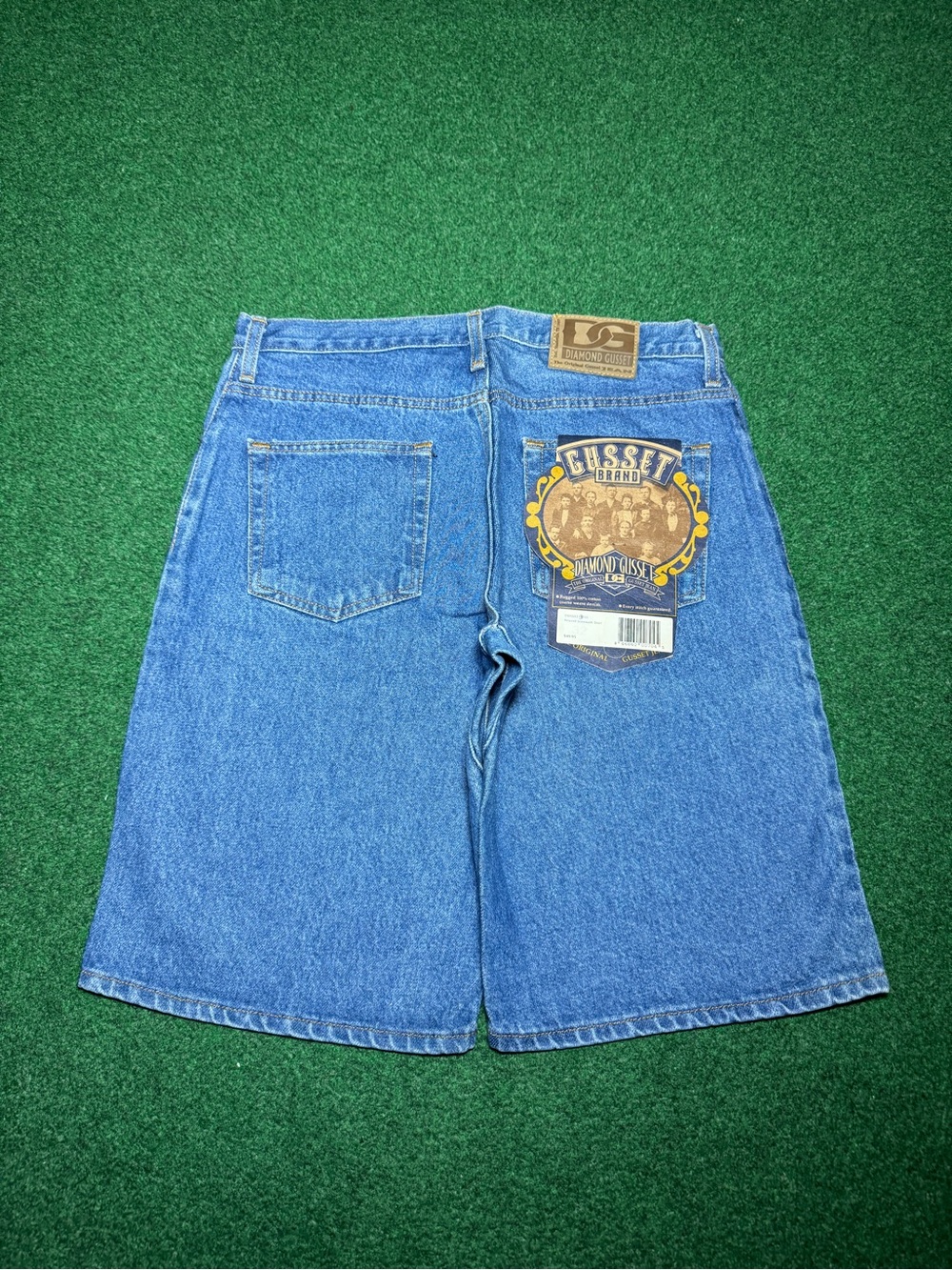Diamond Gusset Vintage Denim Shorts 33 New With Tags Relaxed Stone Wash 11” 90s